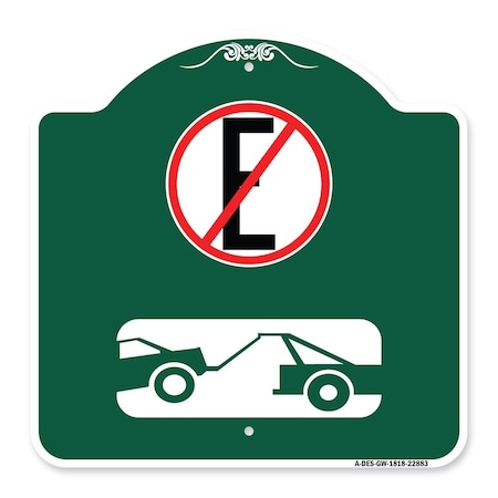 Signmission Spanish Parking Control Sign No Estacionar No Parking, Green & White Alum Sign, 18" H, GW-1818-22883 A-DES-GW-1818-22883